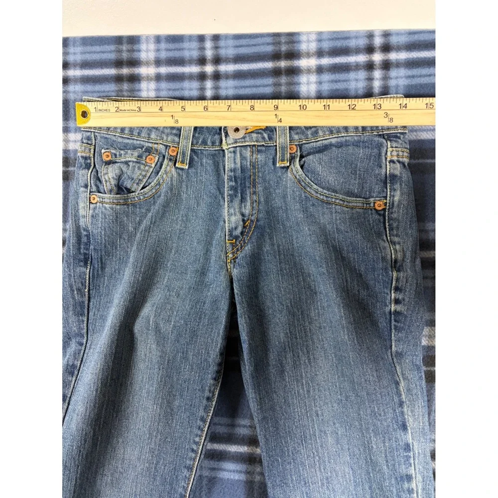 Levis 518 Superlow Boot Cut Jeans Medium Wash Blue Denim Womens 1M 518-0166
